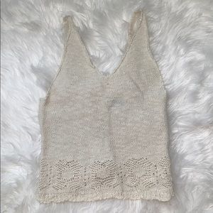 Brandy Melville Knitted Cream Tank